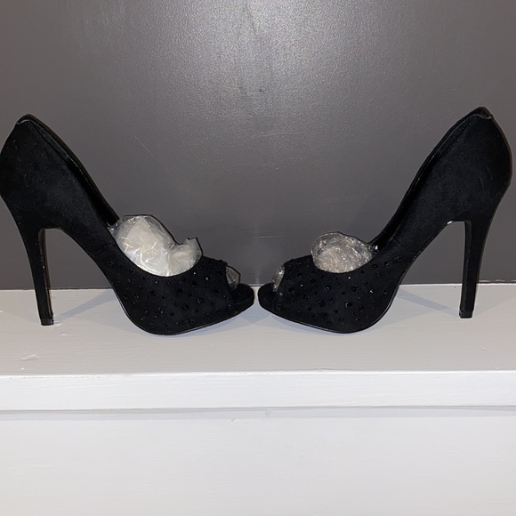 Black Suede black high heels size 7 - Picture 5 of 8